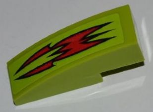 Part 50950pb023 - Slope, Curved 3 x 1 with Red Fire Pattern (Sticker) - Set 8199 - De BrickPlaats