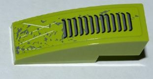 Part 50950pb038 - Slope, Curved 3 x 1 with Grille, Splatters and Scratches Pattern (Sticker) - Set 8708 - De BrickPlaats