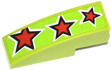Part 50950pb066 - Slope, Curved 3 x 1 with 3 Red Stars Pattern (Sticker) - Set 60055 - De BrickPlaats