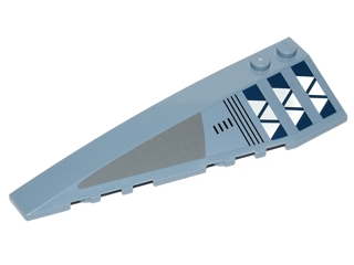 Part 50955pb020 - Wedge 10 x 3 Left with White Triangles Pattern (Sticker) - Set 75041 - De BrickPlaats
