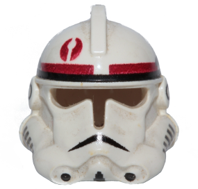 Part 50995pb02 - Minifigure, Headgear Helmet SW Clone Trooper Ep.3 with Dark Red Mark Pattern - De BrickPlaats