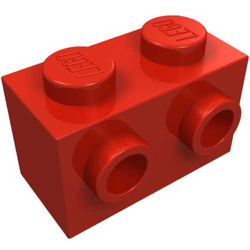Part 52107 - Brick, Modified 1 x 2 with Studs on 2 Sides - De BrickPlaats