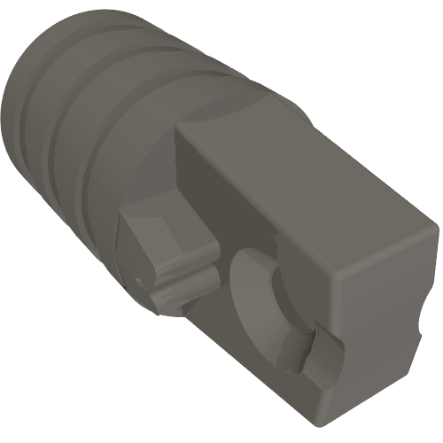 Part 53923 - Hinge Cylinder 1 x 2 Locking with 1 Finger and Axle Hole on Ends without Slots - De BrickPlaats