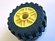 Part 55981c02 - Wheel 18mm D. x 14mm with Pin Hole, Fake Bolts and Shallow Spokes with Black Tire 30.4 x 14 Offset Tread (55981 / 30391) - De BrickPlaats