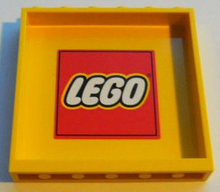 Part 59349pb017 - Panel 1 x 6 x 5 with LEGO Logo with Red Border Pattern on Inside (Sticker) - Set 7939 - De BrickPlaats