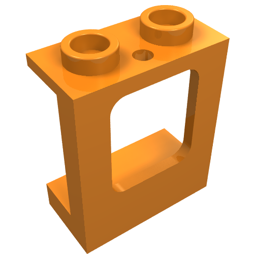 Part 60032 - Window 1 x 2 x 2 Plane, Single Hole Top and Bottom for Glass - De BrickPlaats