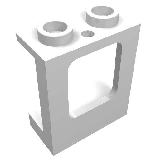 Part 60032 - Window 1 x 2 x 2 Plane, Single Hole Top and Bottom for Glass - De BrickPlaats