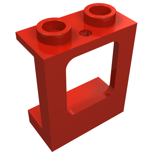 Part 60032 - Window 1 x 2 x 2 Plane, Single Hole Top and Bottom for Glass - De BrickPlaats