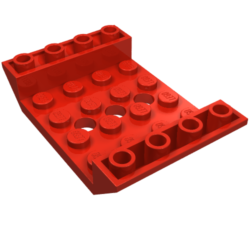 Part 60219 - Slope, Inverted 45 6 x 4 Double with 4 x 4 Cutout and 3 Holes - De BrickPlaats