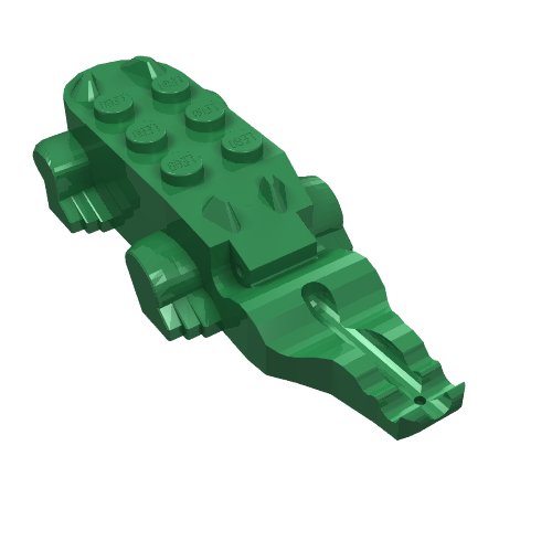 Part 6026 - Alligator / Crocodile Body with 4 Bottom Teeth - De BrickPlaats