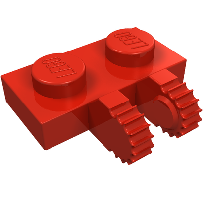 Part 60471 - Hinge Plate 1 x 2 Locking with 2 Fingers on Side and 9 Teeth - De BrickPlaats