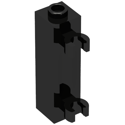 Part 60583b - Brick, Modified 1 x 1 x 3 with 2 Clips (Vertical Grip) - Hollow Stud - De BrickPlaats