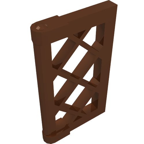 Part 60607 - Pane for Window 1 x 2 x 3 Lattice with Thick Corner Tabs - De BrickPlaats