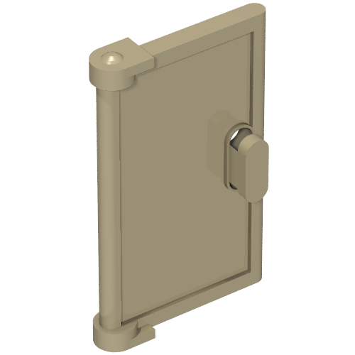 Part 60614 - Door 1 x 2 x 3 with Vertical Handle, Mold for Tabless Frames - De BrickPlaats
