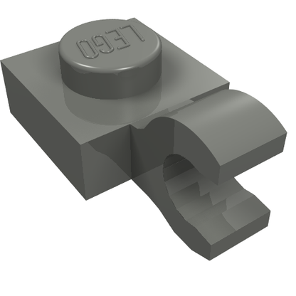 Part 61252 - Plate, Modified 1 x 1 with Open O Clip (Horizontal Grip) - De BrickPlaats