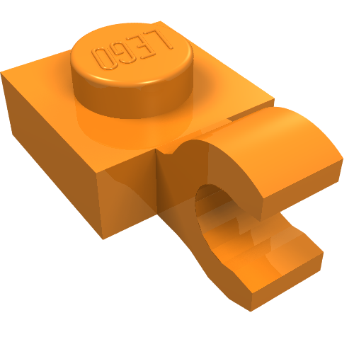 Part 61252 - Plate, Modified 1 x 1 with Open O Clip (Horizontal Grip) - De BrickPlaats