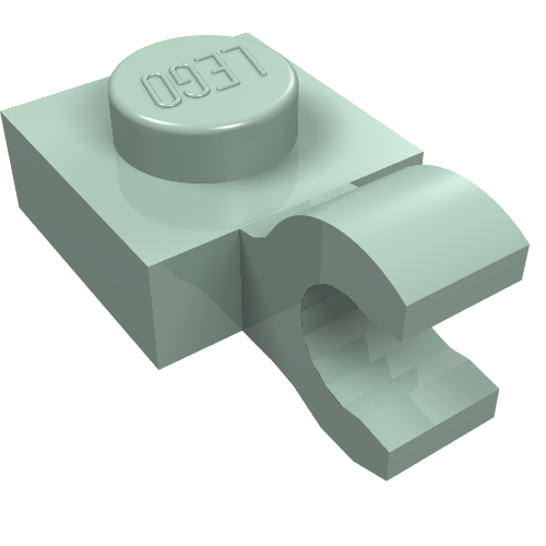 Part 61252 - Plate, Modified 1 x 1 with Open O Clip (Horizontal Grip) - De BrickPlaats