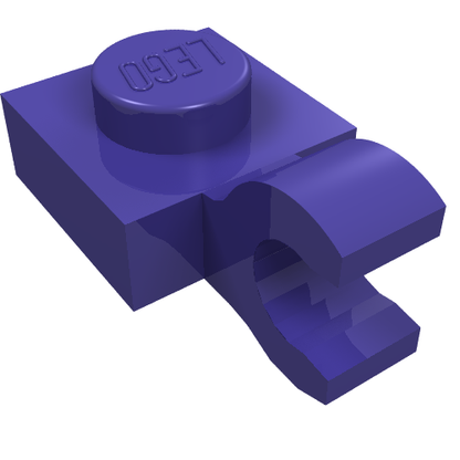Part 61252 - Plate, Modified 1 x 1 with Open O Clip (Horizontal Grip) - De BrickPlaats