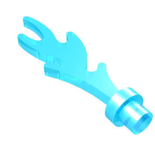 Part 6126b - Wave Rounded Straight with Bar End (Castle Dragon Flame / Seaweed / Water) - De BrickPlaats