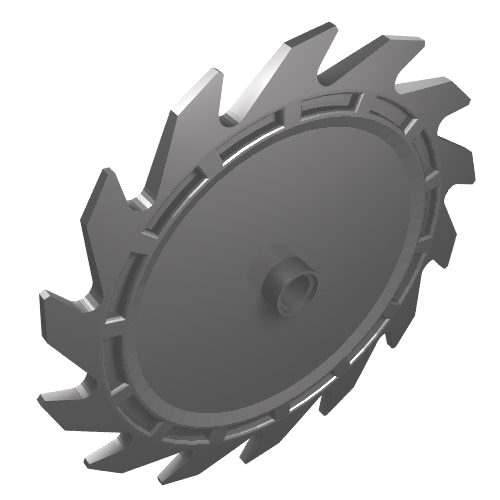 Part 61403 - Technic Circular Saw Blade 9 x 9 with Pin Hole and Teeth in Same Direction - De BrickPlaats