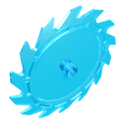 Part 61403 - Technic Circular Saw Blade 9 x 9 with Pin Hole and Teeth in Same Direction - De BrickPlaats