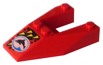 Part 6153apx1 - Wedge 6 x 4 Cutout without Stud Notches with Divers Blue Team Logo Pattern - De BrickPlaats