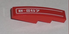 Part 61678pb005L - Slope, Curved 4 x 1 with White Pinstripe and '8-057' Pattern Model Left (Sticker) - Set 8057 - De BrickPlaats