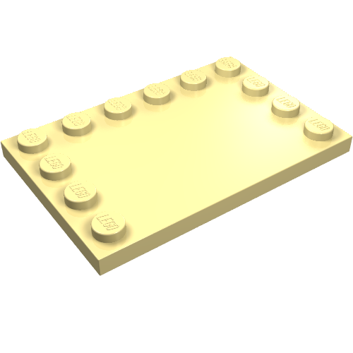 Part 6180 - Tile, Modified 4 x 6 with Studs on Edges - De BrickPlaats