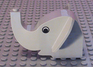 Part 6245px1 - Elephant Head Brick with Black Eyes Pattern - De BrickPlaats