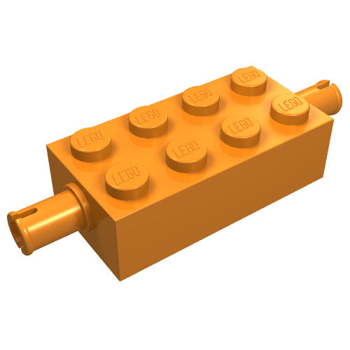 Part 6249 - Brick, Modified 2 x 4 with Pins - De BrickPlaats