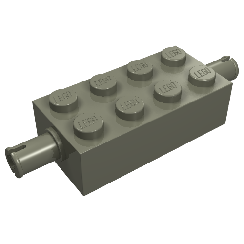 Part 6249 - Brick, Modified 2 x 4 with Pins - De BrickPlaats