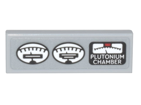 Part 63864pb202 - Tile 1 x 3 with 2 White Oval Gauges and Black Gauge 'PLUTONIUM CHAMBER' Pattern (Sticker) - Set 10300 - De BrickPlaats