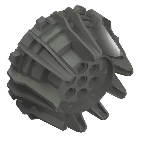 Part 64712 - Wheel Hard Plastic with Small Cleats and Flanges - De BrickPlaats