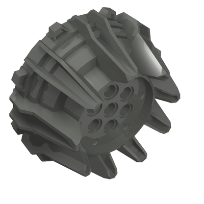 Part 64712 - Wheel Hard Plastic with Small Cleats and Flanges - De BrickPlaats