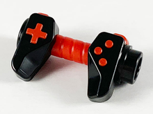 Part 65080pb01 - Minifigure, Utensil Game Controller, Holes on Sides for Bar with Red Buttons and Center Handle Pattern - De BrickPlaats