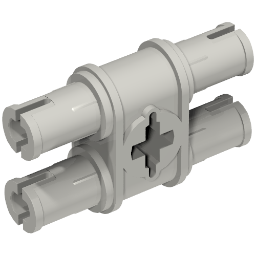 Part 65098 - Technic, Pin Double with Axle Hole with Squared Pin Holes - De BrickPlaats