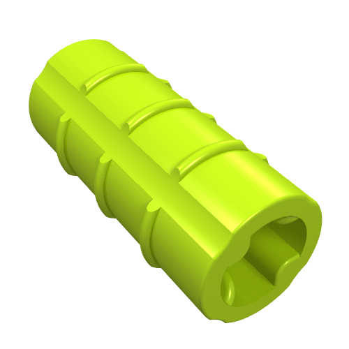 Part 6538b - Technic, Axle Connector 2L (Ridged with x Hole x Orientation) - De BrickPlaats