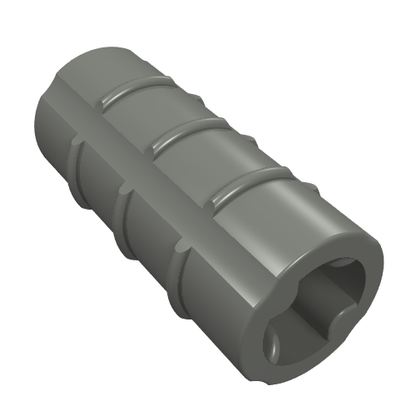 Part 6538b - Technic, Axle Connector 2L (Ridged with x Hole x Orientation) - De BrickPlaats