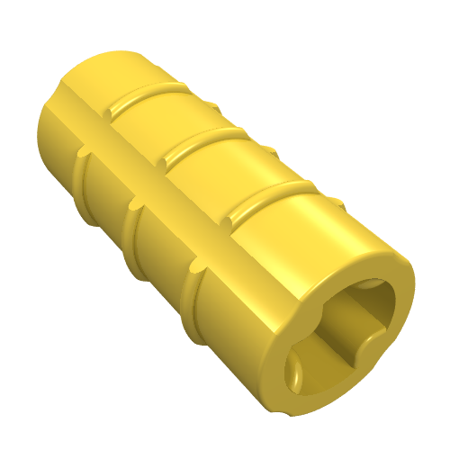 Part 6538b - Technic, Axle Connector 2L (Ridged with x Hole x Orientation) - De BrickPlaats