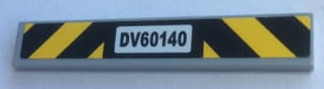 Part 6636pb253 - Tile 1 x 6 with 'DV60140' and Black and Yellow Danger Stripes Pattern (Sticker) - Set 60140 - De BrickPlaats