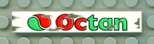 Part 6636px2 - Tile 1 x 6 with Octan Logo Pattern - De BrickPlaats