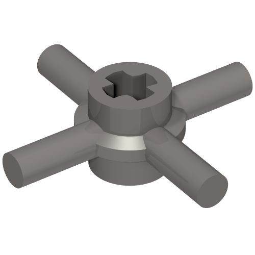 Part 68888 - Technic, Axle Connector Hub with 4 Bars and Through Axle Hole - De BrickPlaats