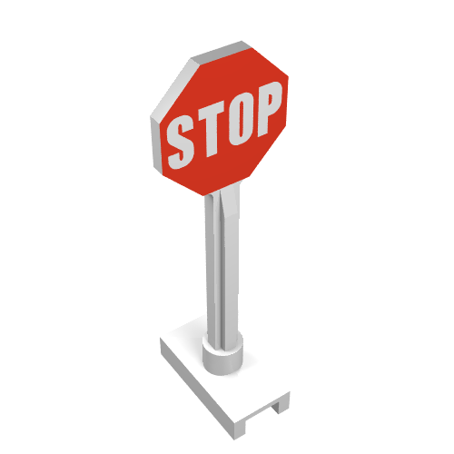 Part 739p01 - Road Sign Octagon with Stop Sign Pattern - De BrickPlaats
