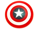 Part 75902pb01 - Minifigure, Shield Circular Convex Face with White Ring, Star in Dark Blue Circle Pattern (Captain America) - De BrickPlaats
