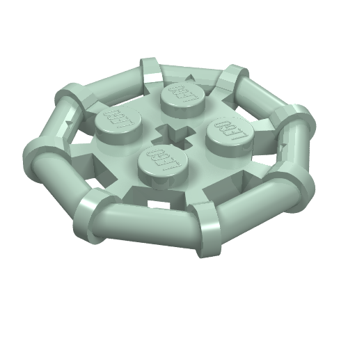 Part 75937 - Plate, Modified 2 x 2 with Bar Frame Octagonal, Reinforced, Completely Round Studs - De BrickPlaats
