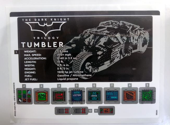 Part 76240stk01 - Sticker Sheet for Set 76240, Sheet 1 - (82264/6369871) - De BrickPlaats