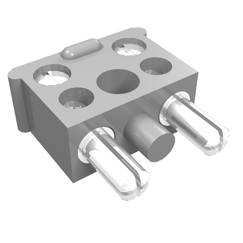 Part 766c01 - Electric, Connector, 2-Way Male Squared Narrow Long with Center Post - De BrickPlaats