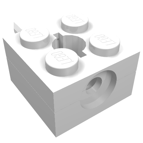 Part 792c02 - Arm Holder Brick 2 x 2 with Top Hole with Arm (792c04 / 795) - De BrickPlaats