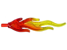 Part 85959pb01b - Wave Rounded Straight Large with Bar End (Flame) with Marbled Trans-Yellow Pattern - De BrickPlaats