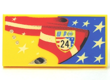 Part 87079pb0052R - Tile 2 x 4 with Stars and Stripes, 'WGP 24' Pattern Model Right Side - De BrickPlaats